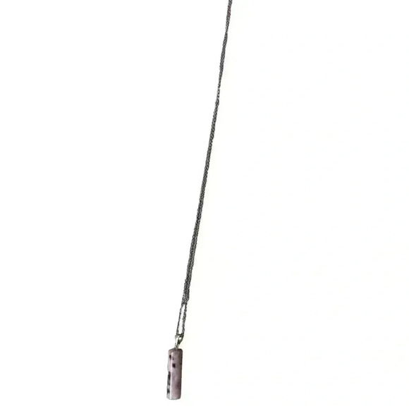 Silver necklace with 5 different stones - Picture 2 of 7